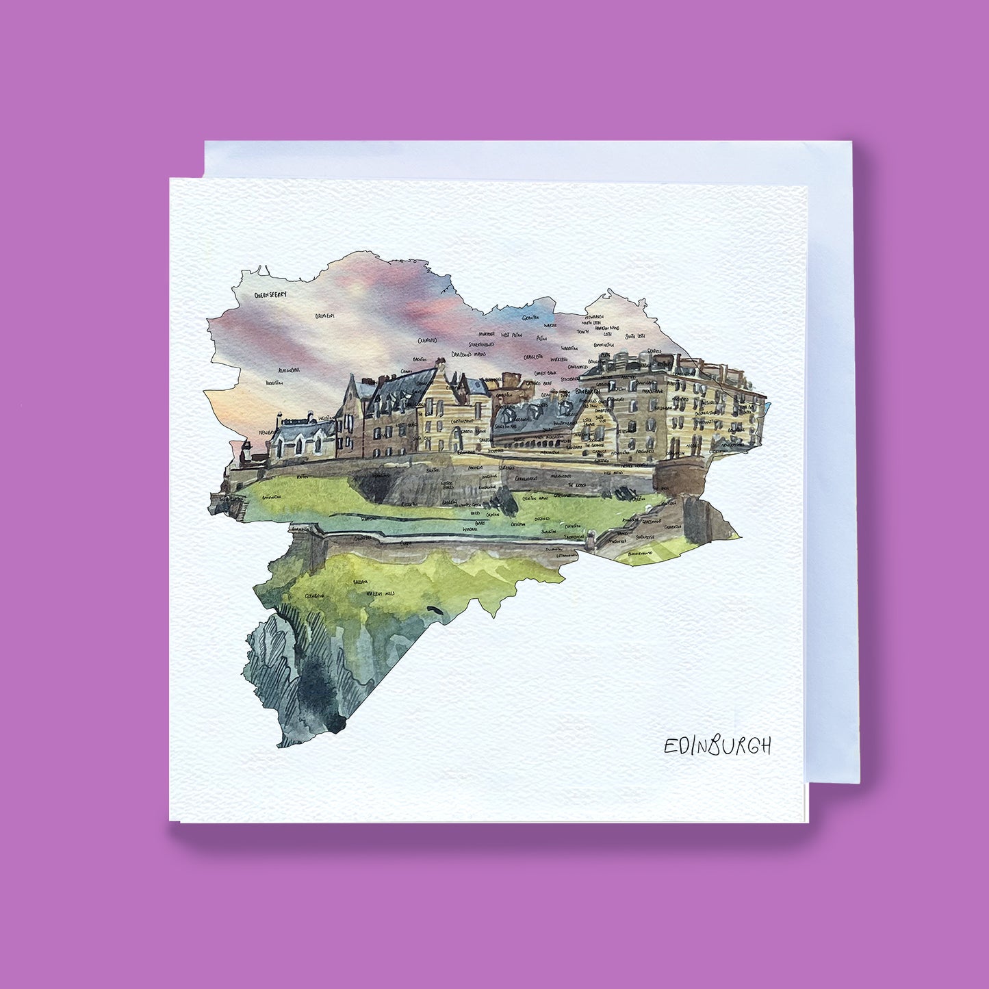 Edinburgh Castle Map Card