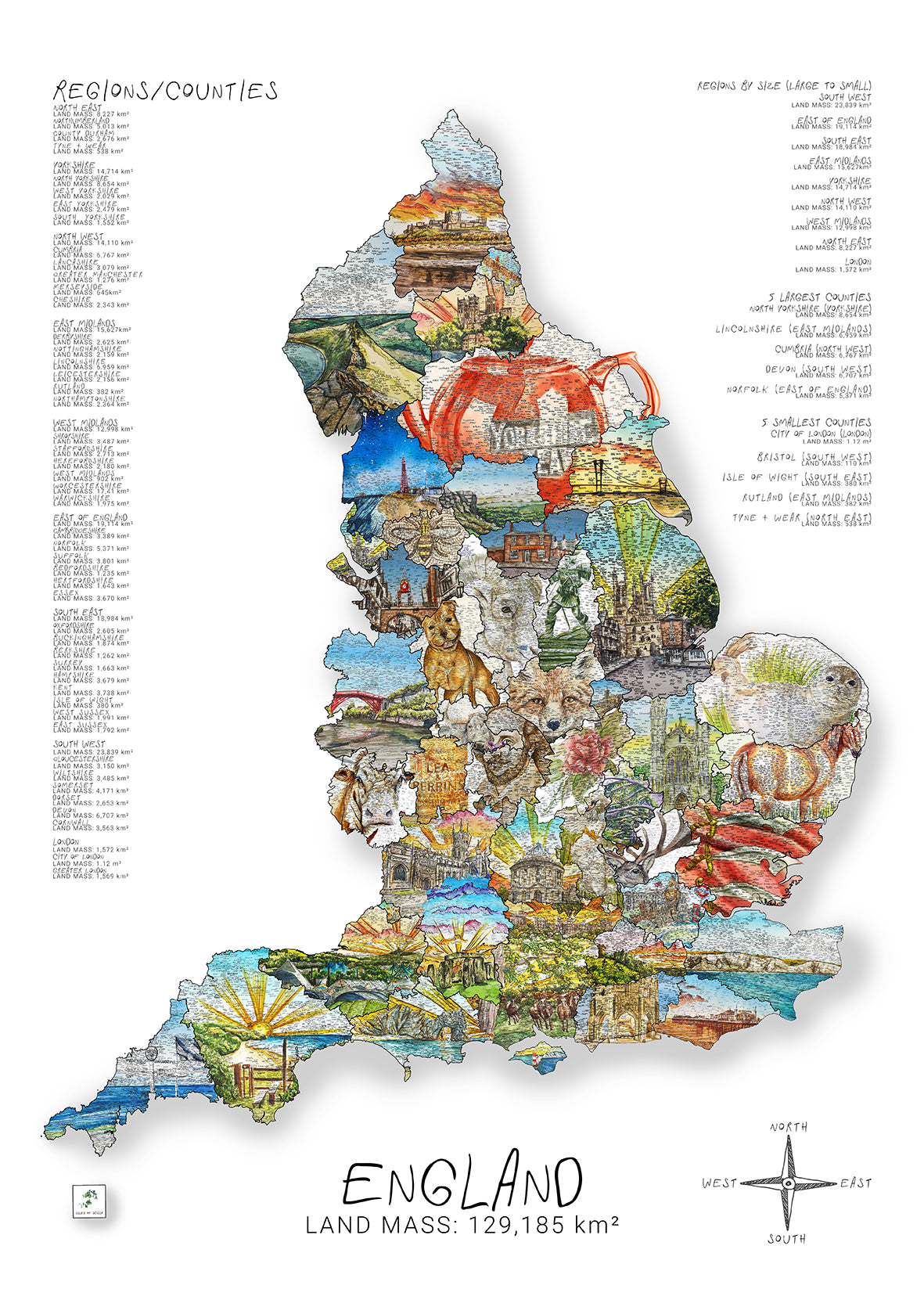 England Every County Print