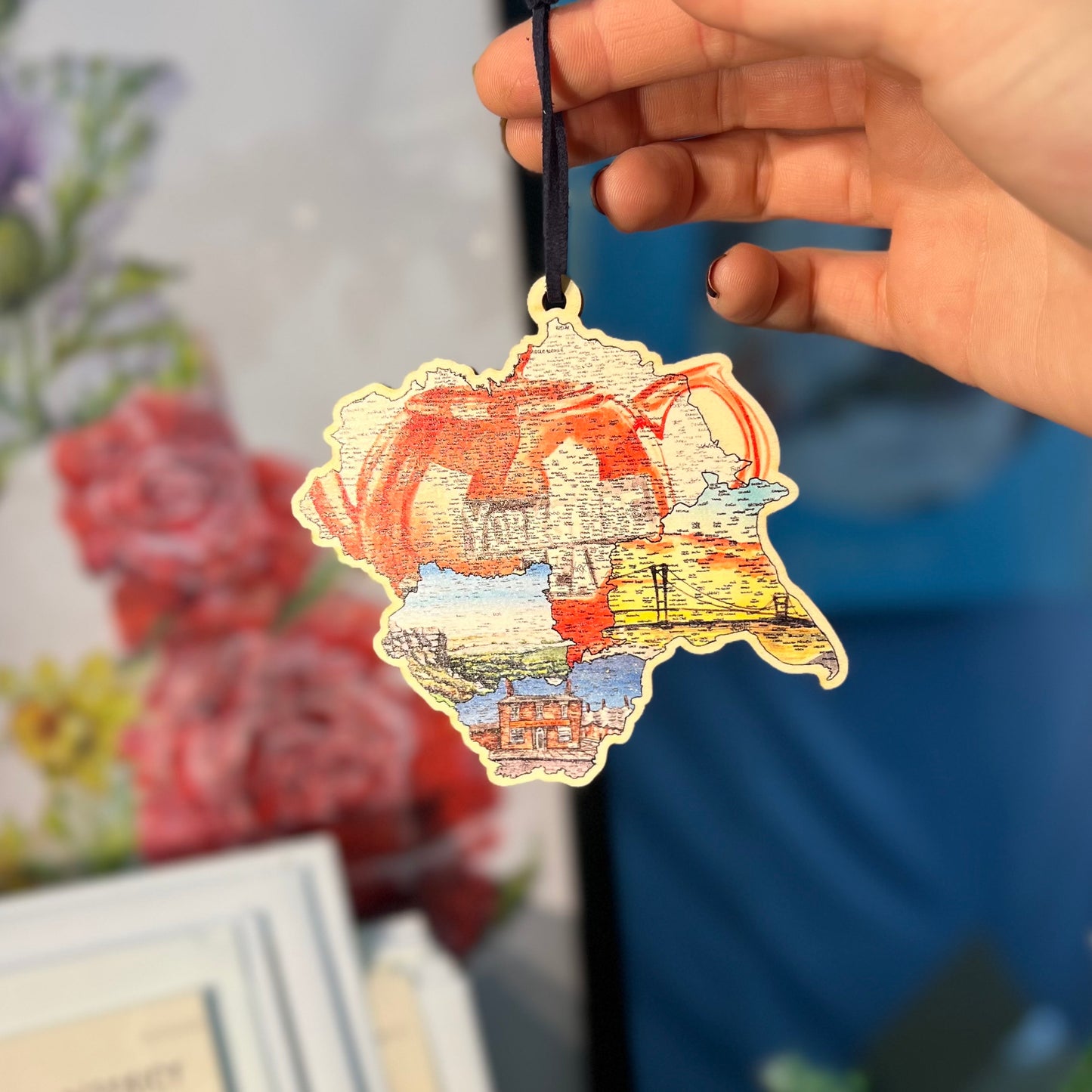 Yorkshire Region Wooden Bauble