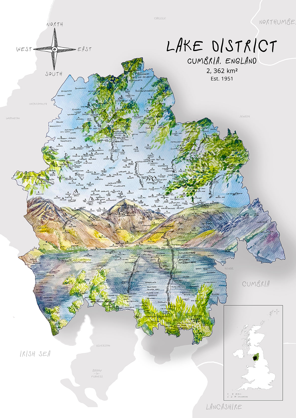 Lake District Map Card