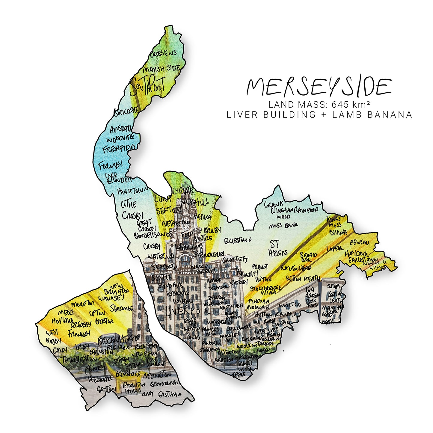 Merseyside Liver Building Map Card