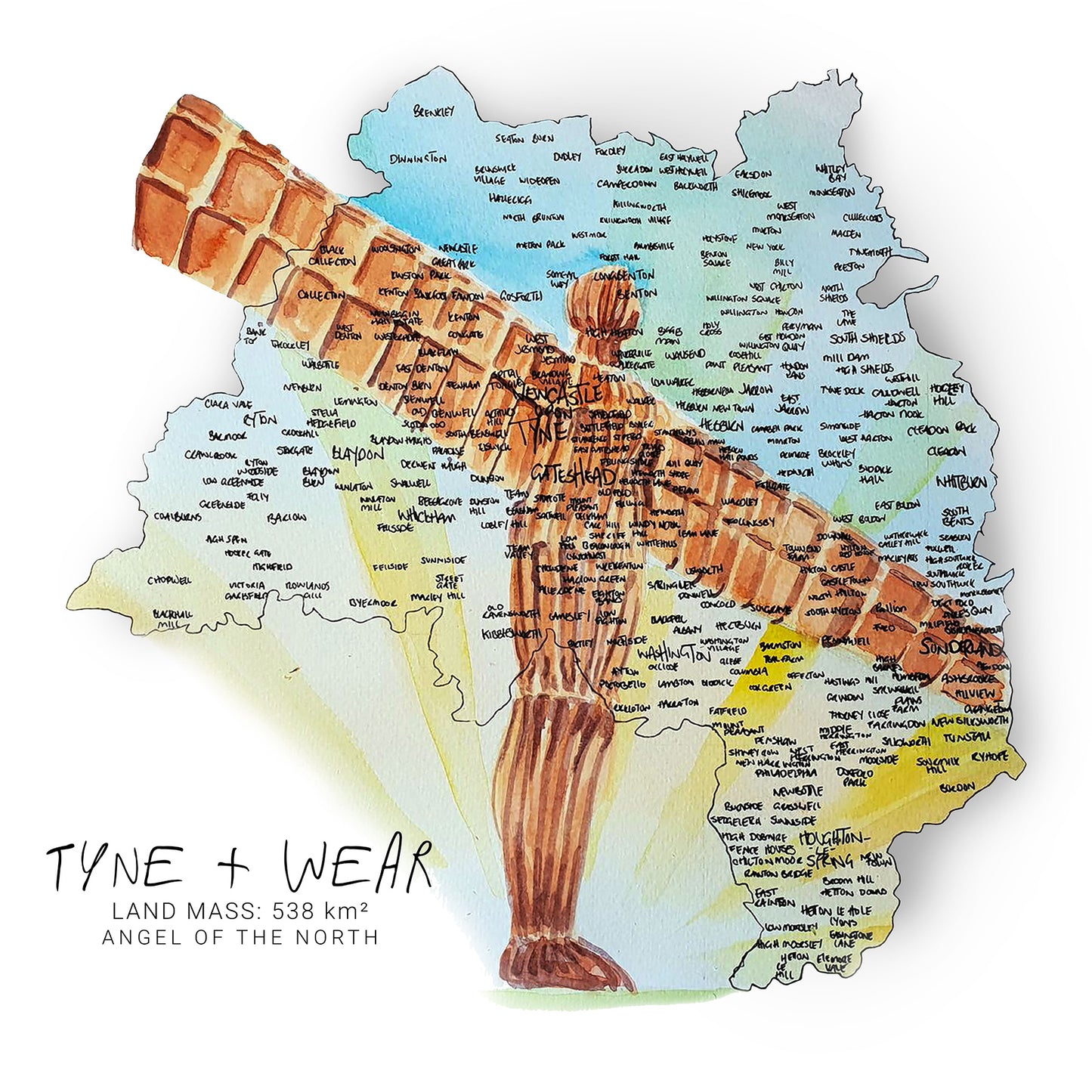 Tyne and Wear Map Card