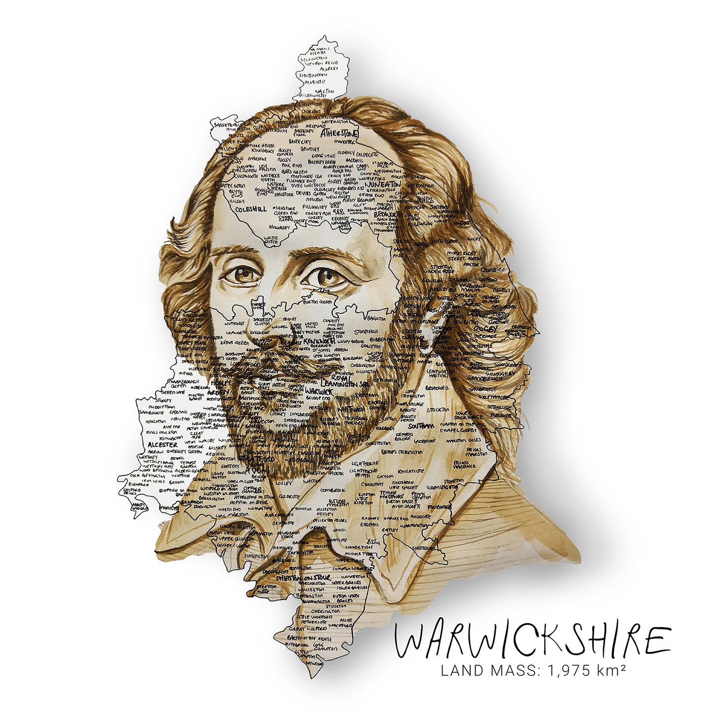 Warwickshire William Shakespeare Map Card