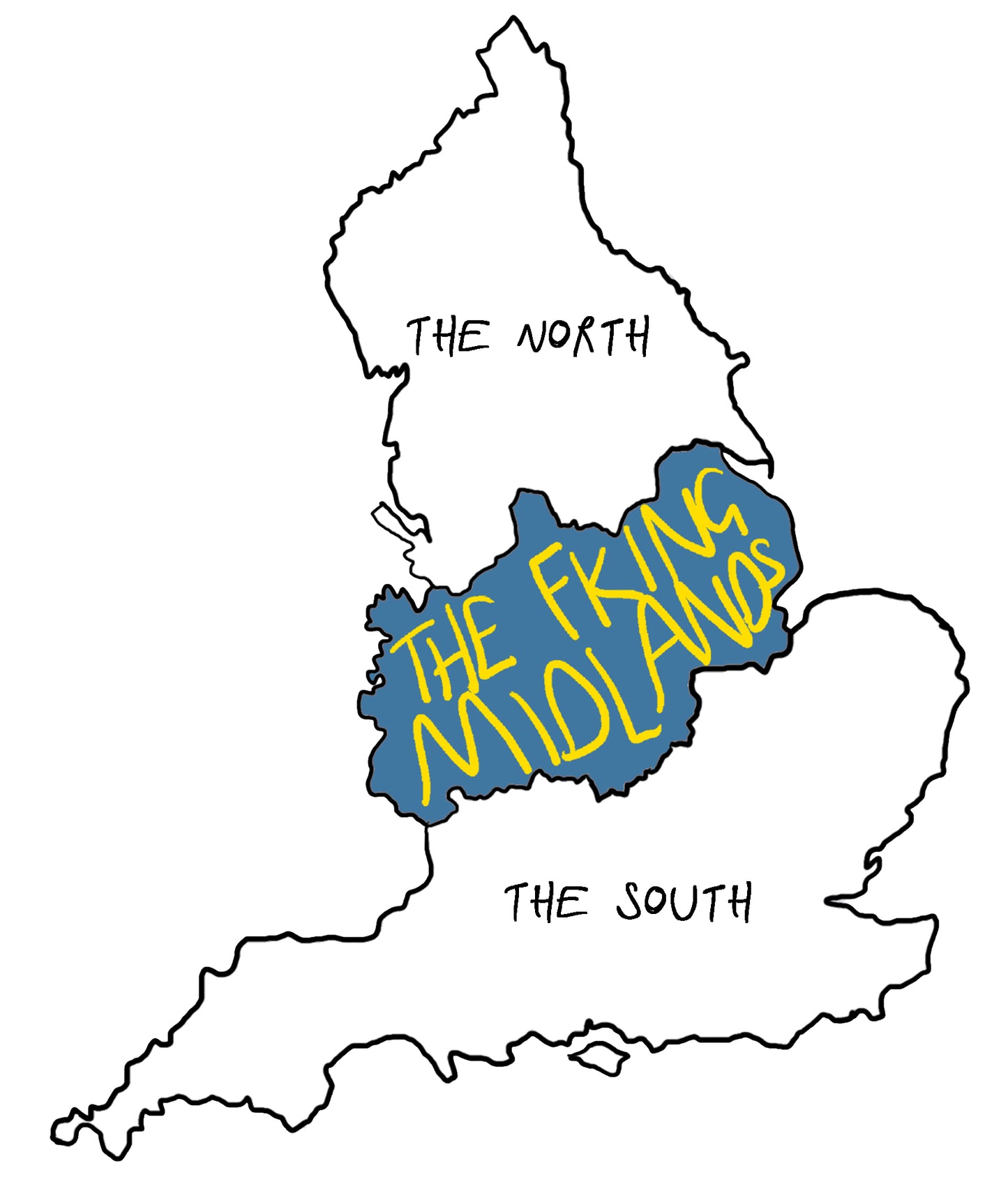 The Fkin Midlands Map Sticker