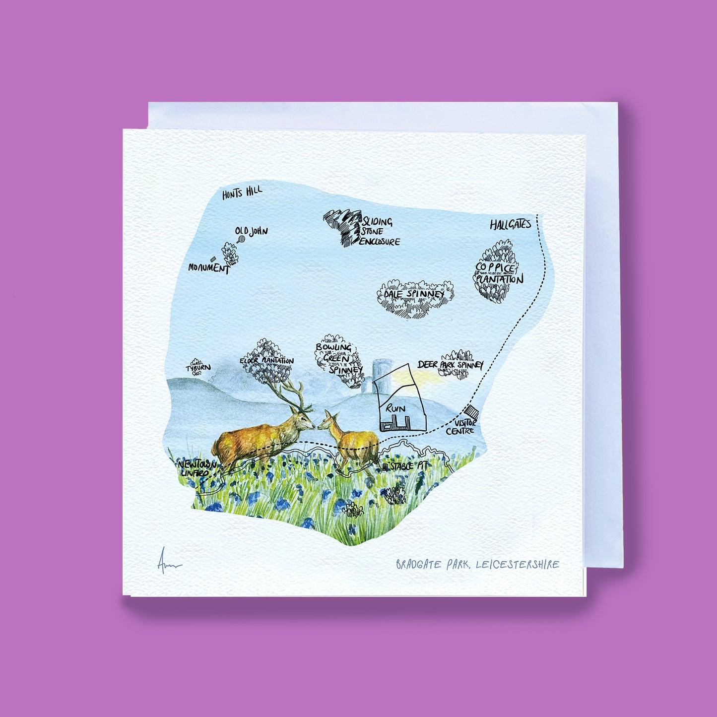 Bradgate Park Map Card