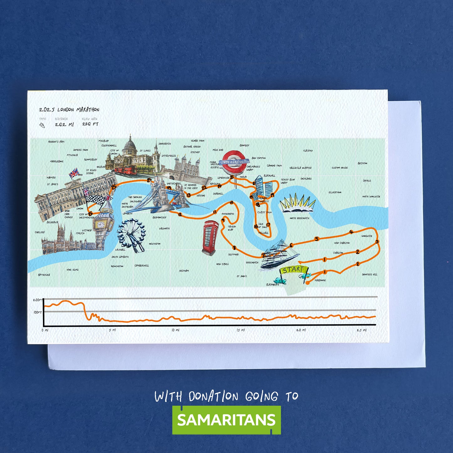London Marathon Map Card