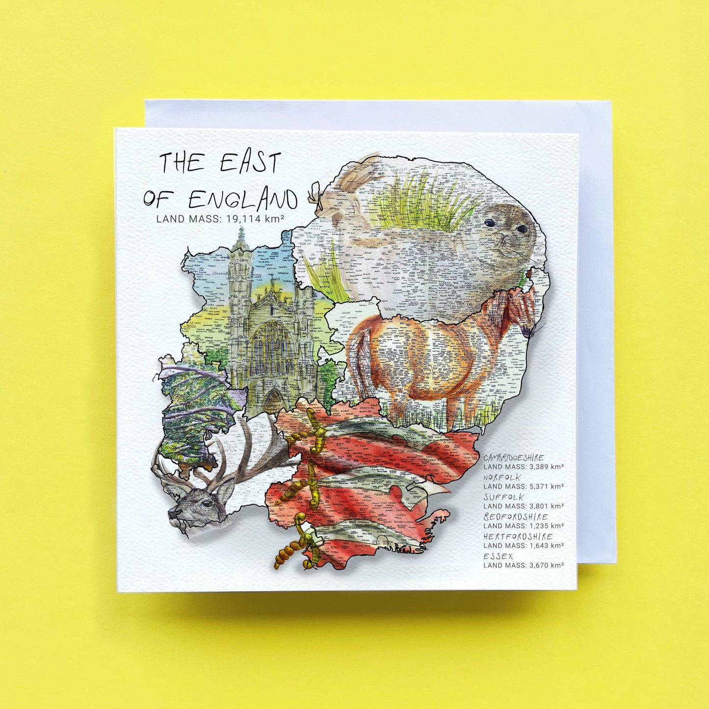 East of England Region Map Card