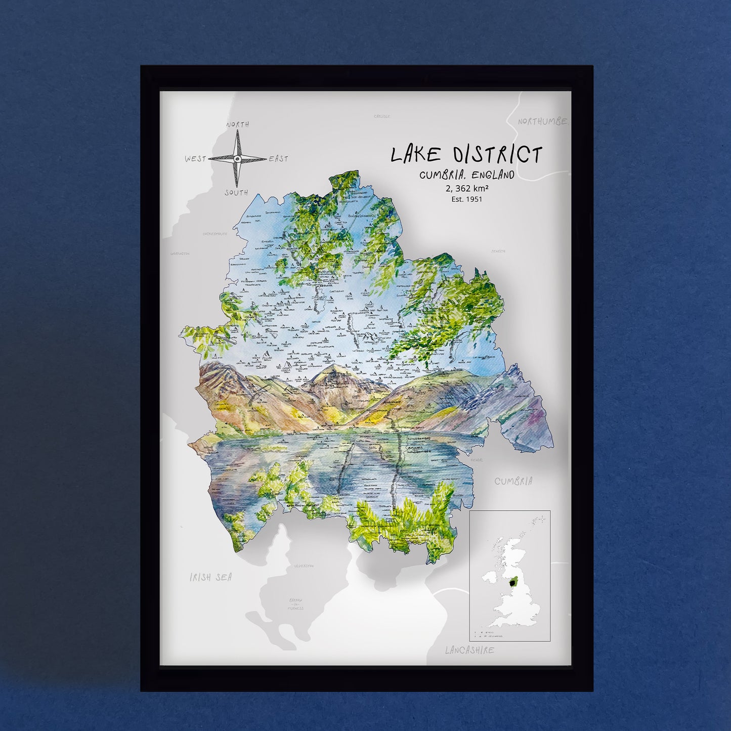 Lake District Map Print