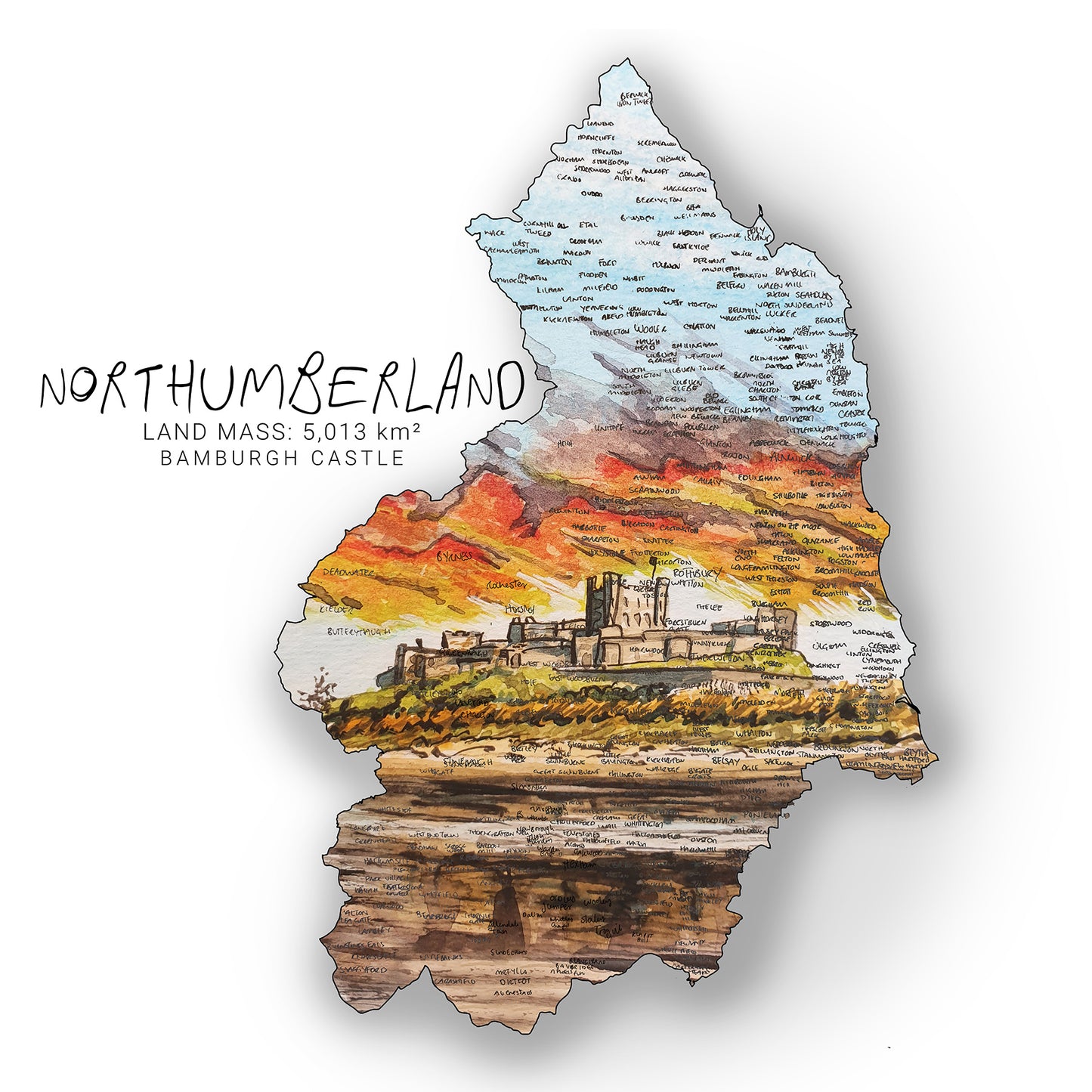 Northumberland Map Card