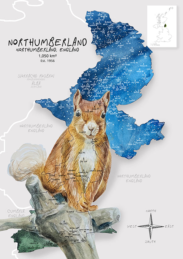 Northumberland Map Card