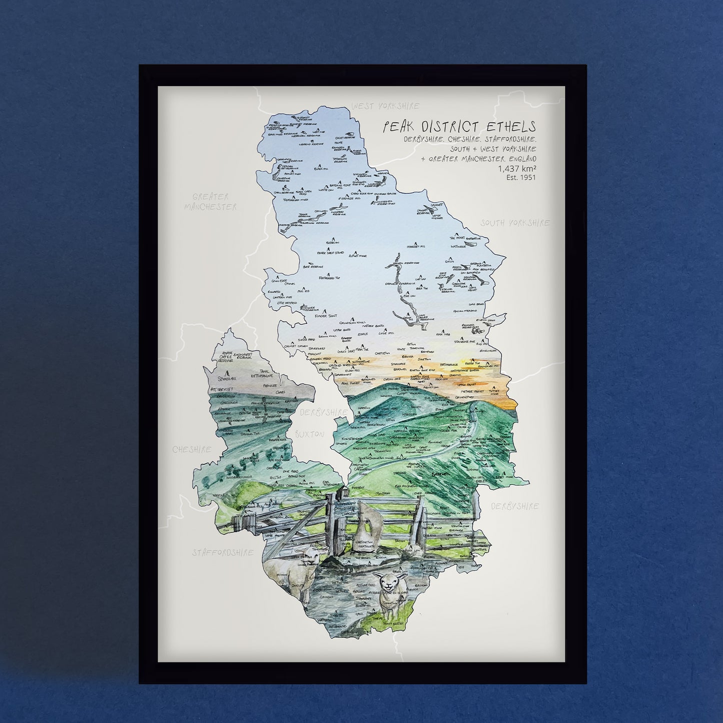 Peak District Map Print