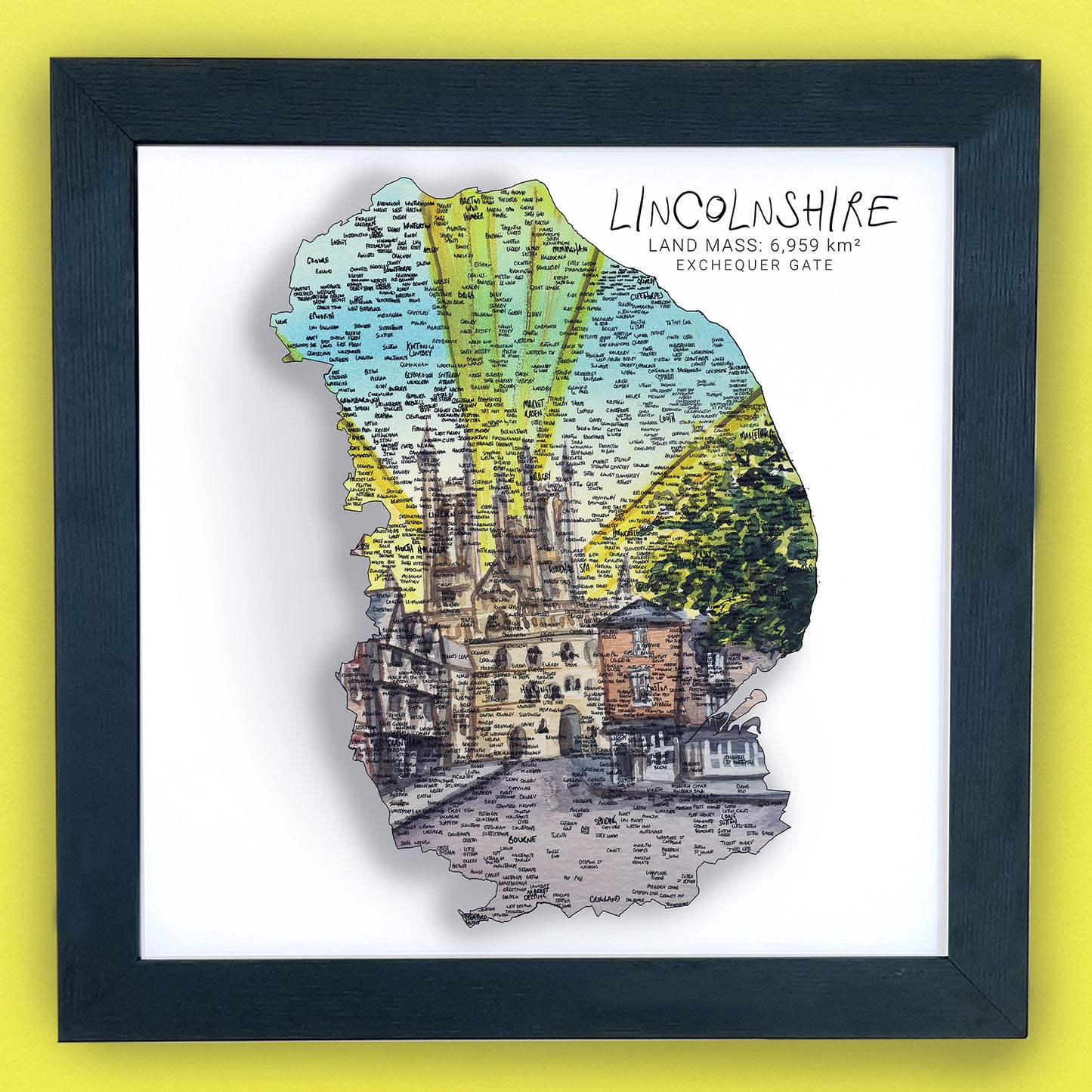 Lincolnshire Exchequer Map Print