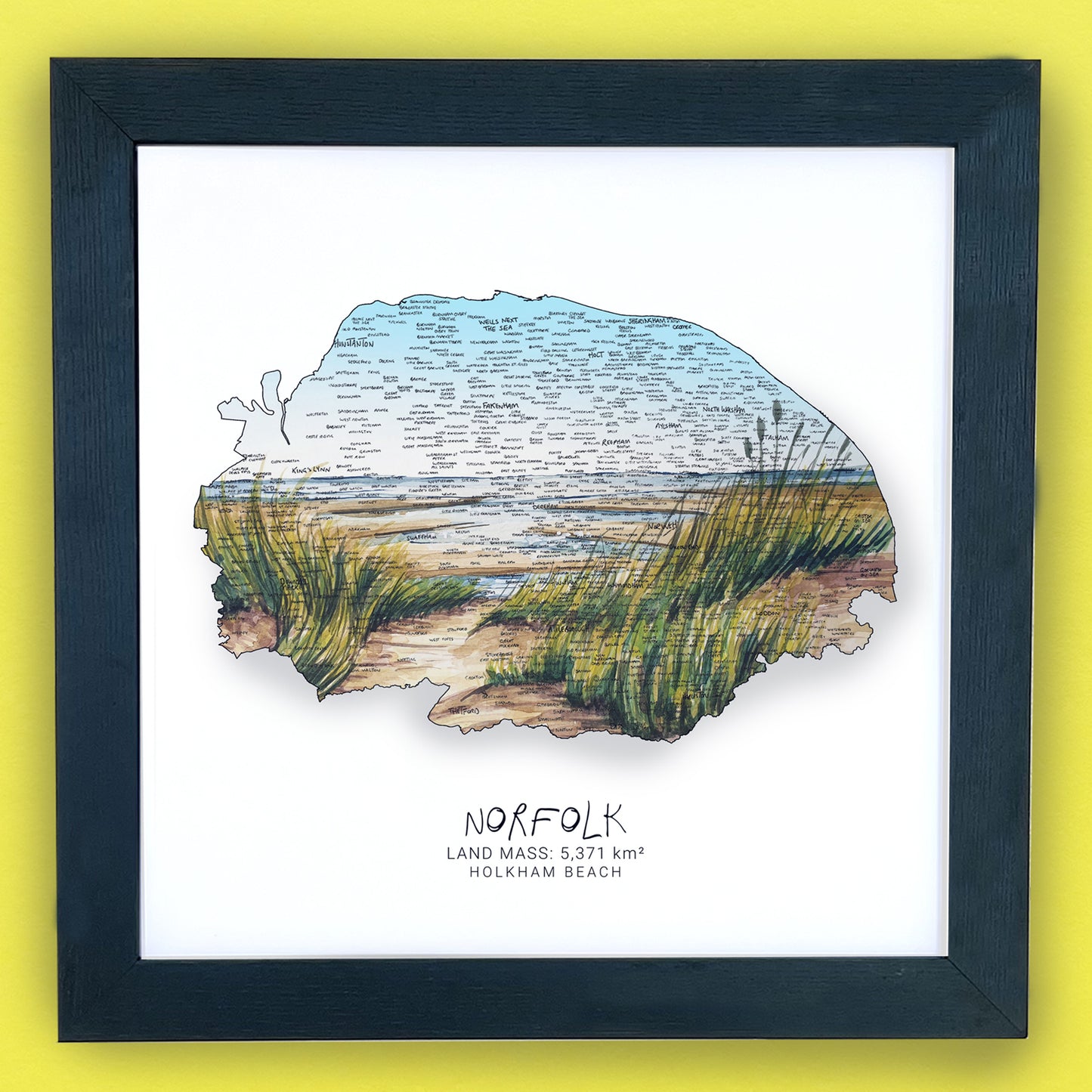 Norfolk Beach Map Print