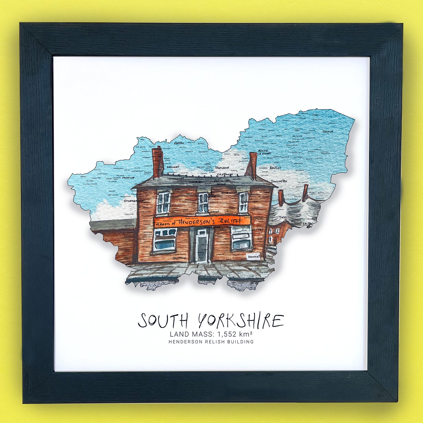 South Yorkshire Hendersons Relish Map Print