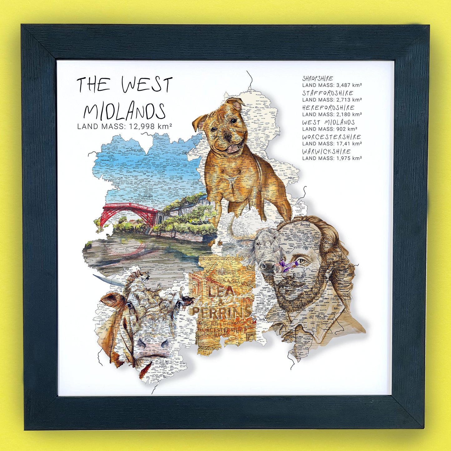 West Midlands Region Map Print