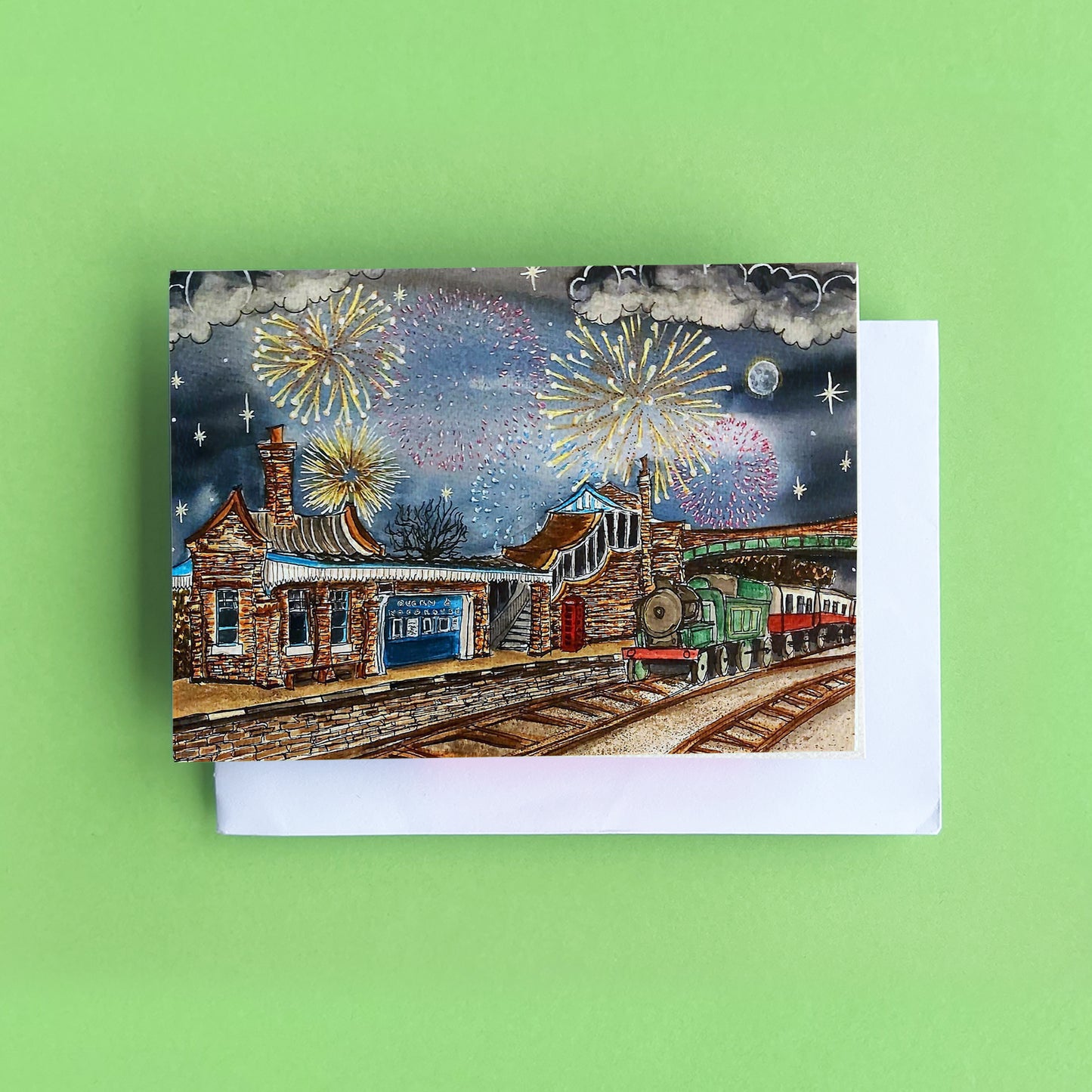 Quorn Fireworks at the Railway Map Card