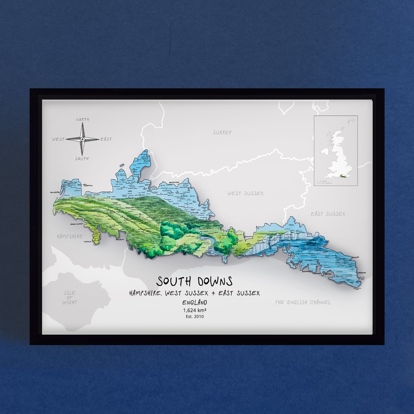South Downs Map Print