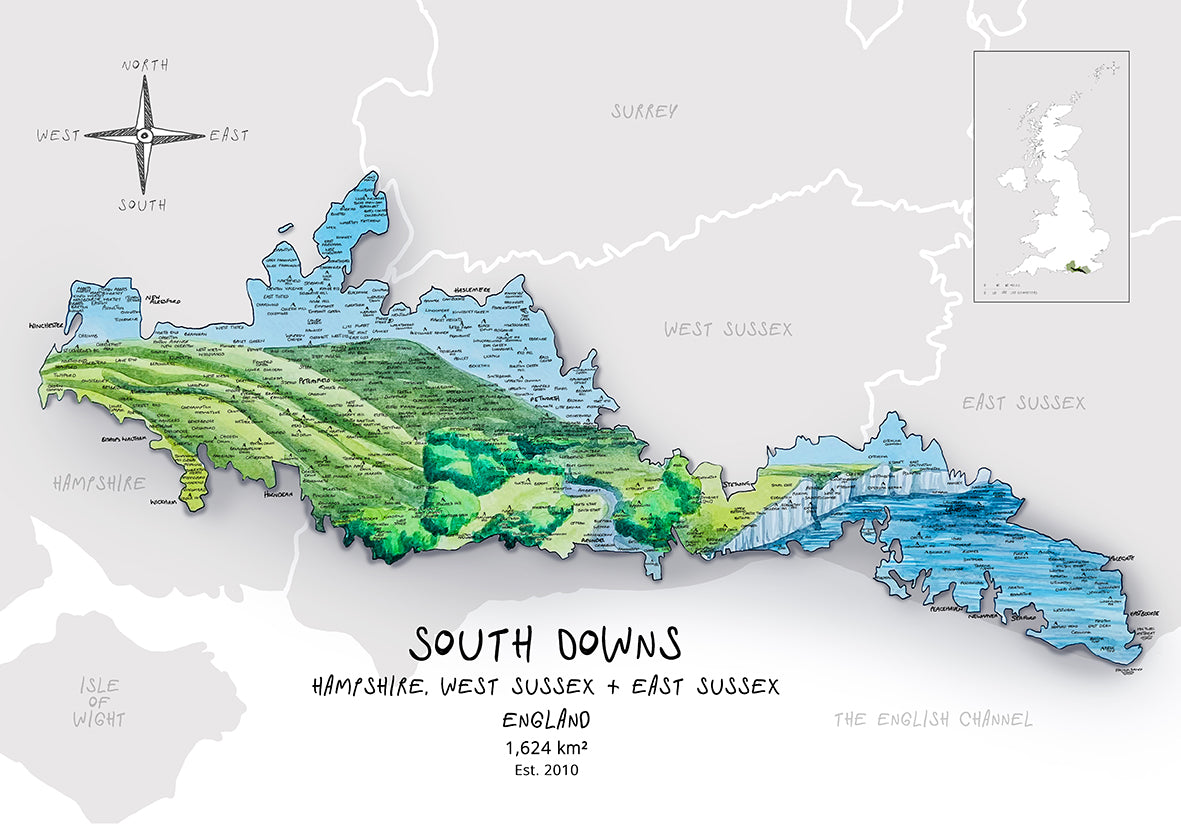 South Downs Map Card