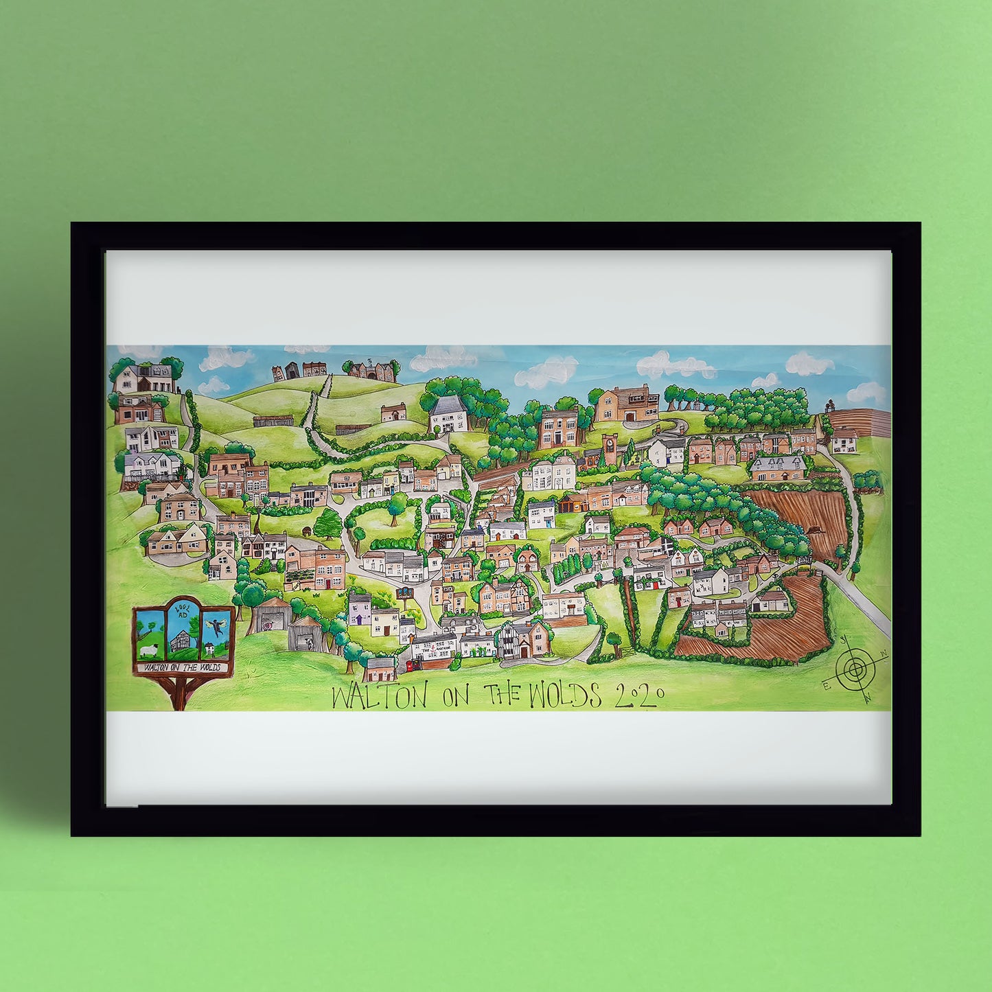Walton on the Wolds Village Map Print