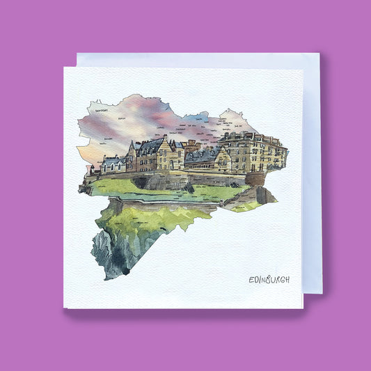 Edinburgh Castle Map Card