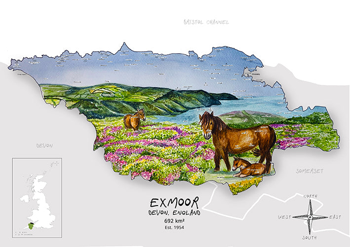 Exmoor Map Print