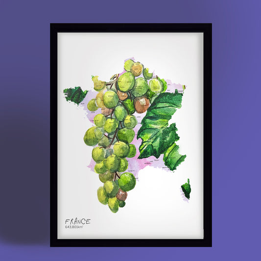French Grapes Map Print