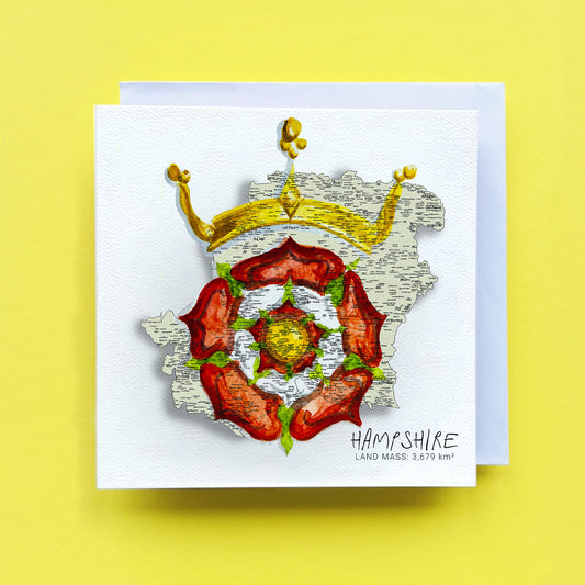 Hampshire Tudor Rose Map Card