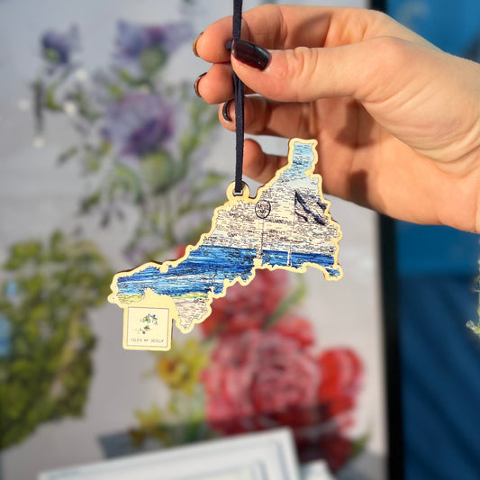 Cornwall Lands End Wooden Bauble