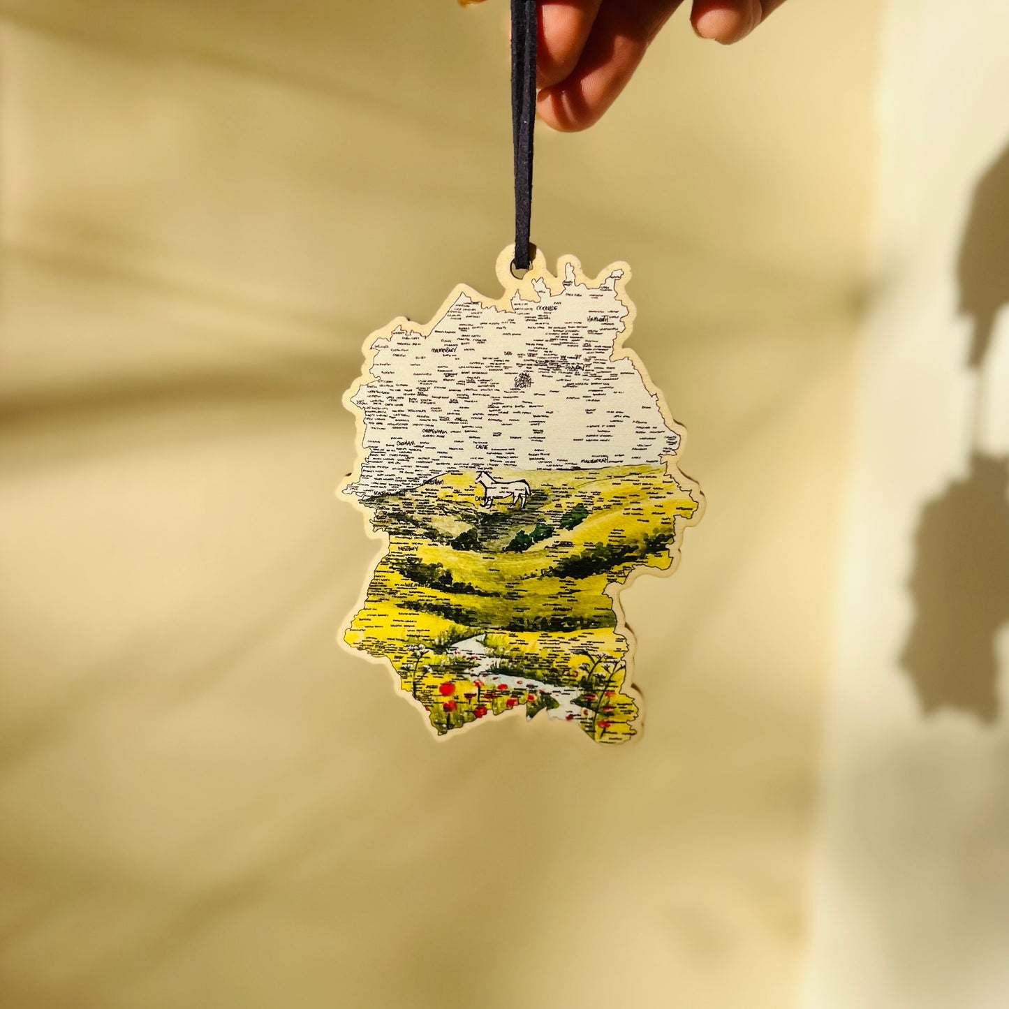 Wiltshire White Horse Wooden Bauble