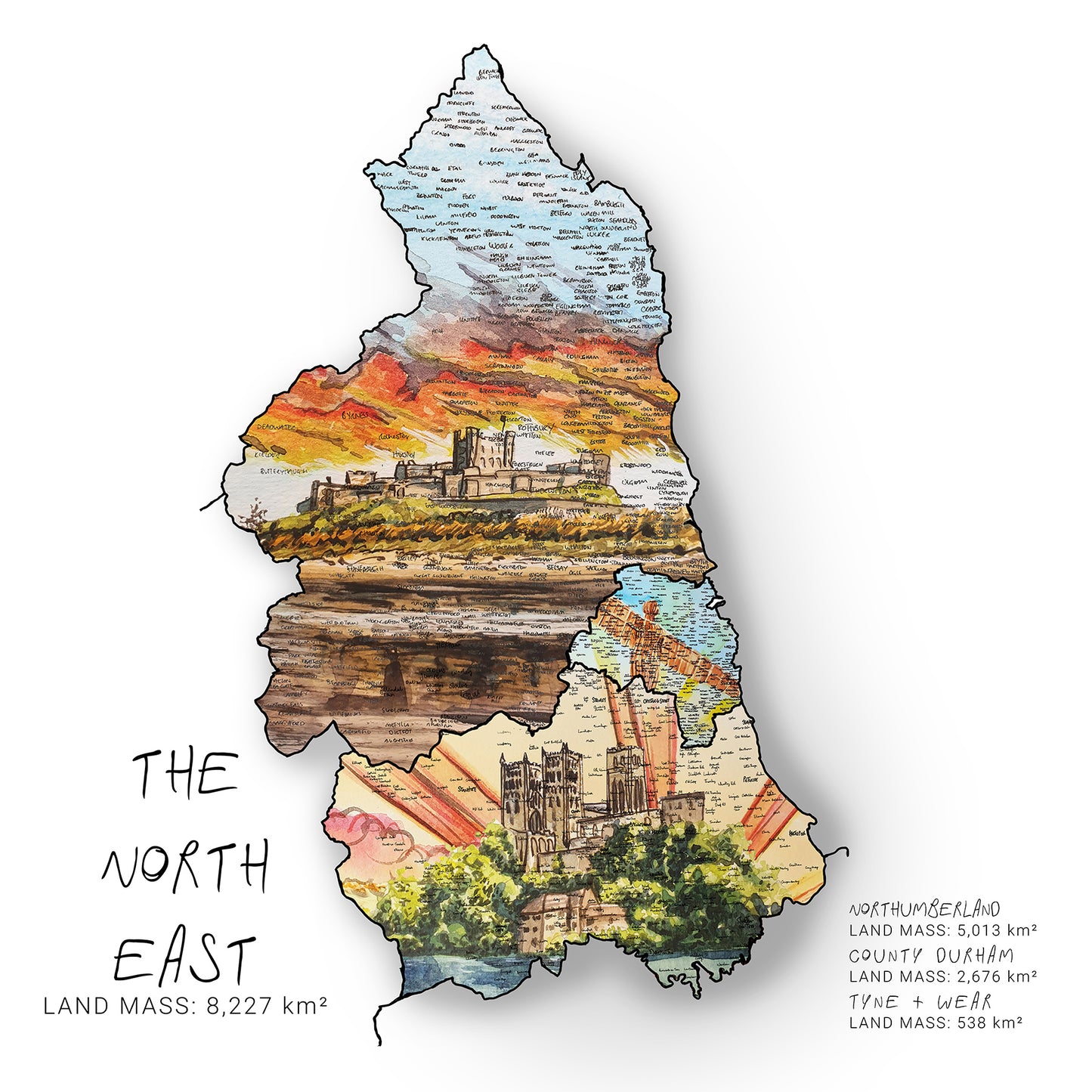 North East Map Card