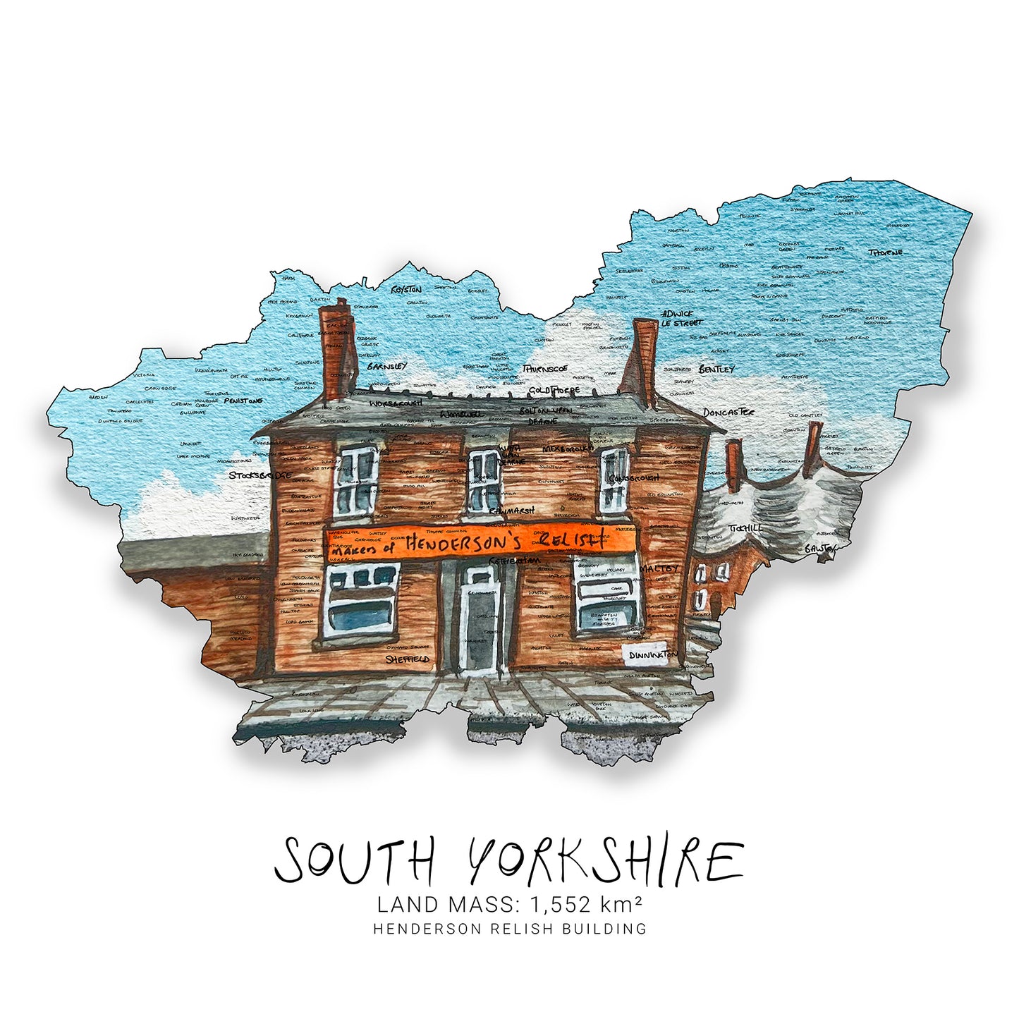 South Yorkshire Hendersons Relish Map Card