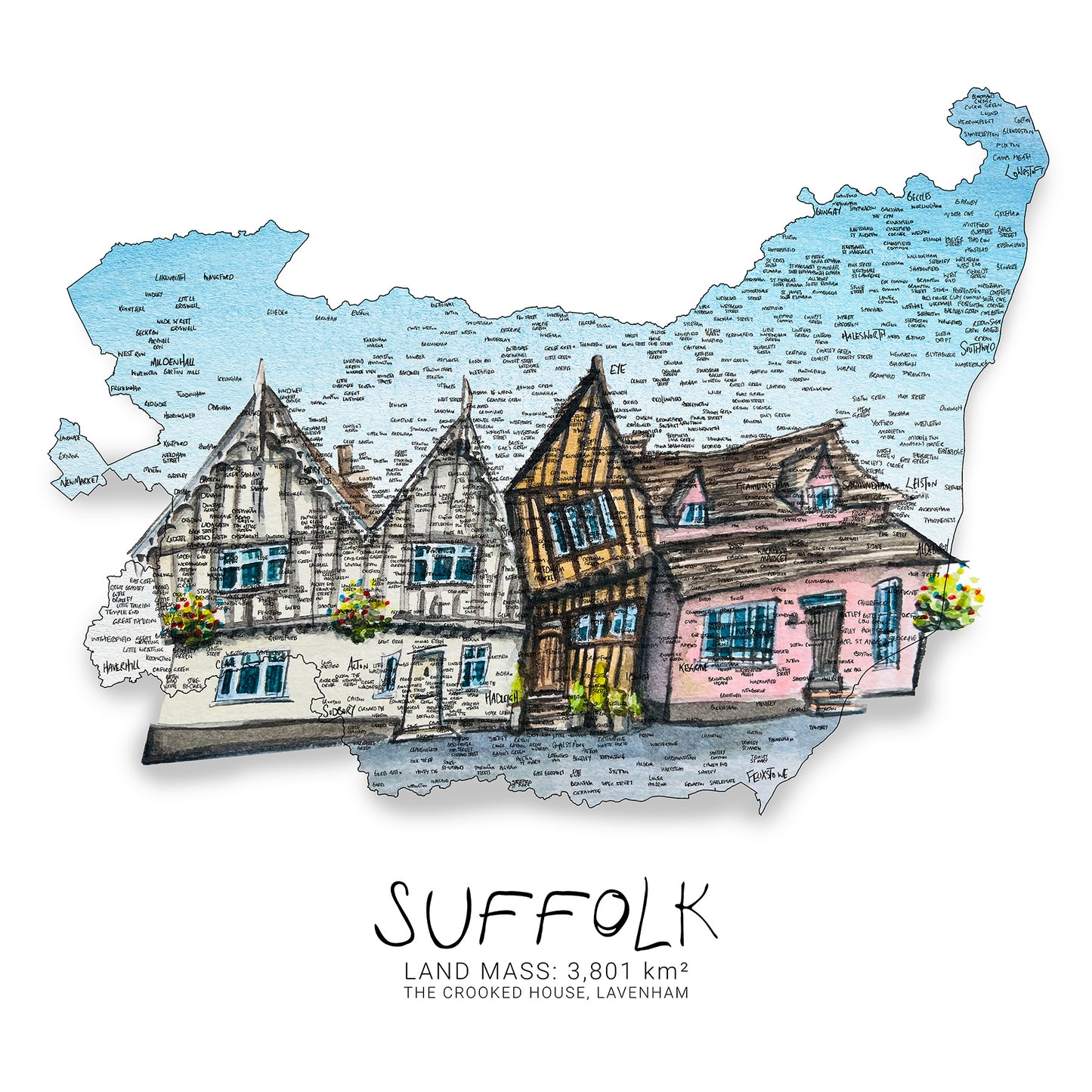 Suffolk House Map Card