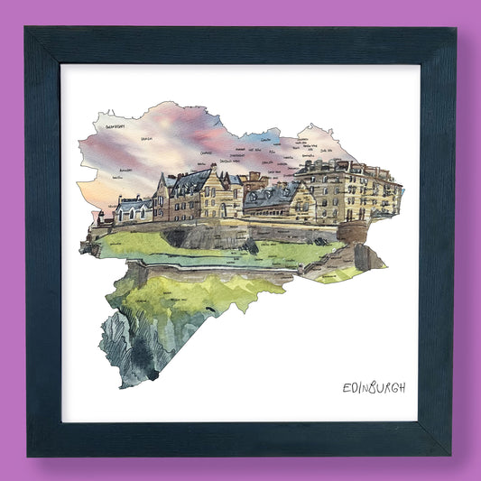 Edinburgh Castle Map Print