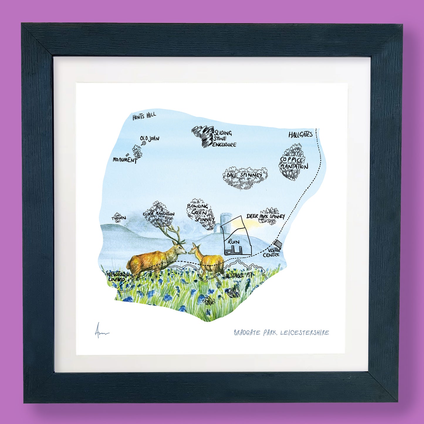 Bradgate Park Map Print