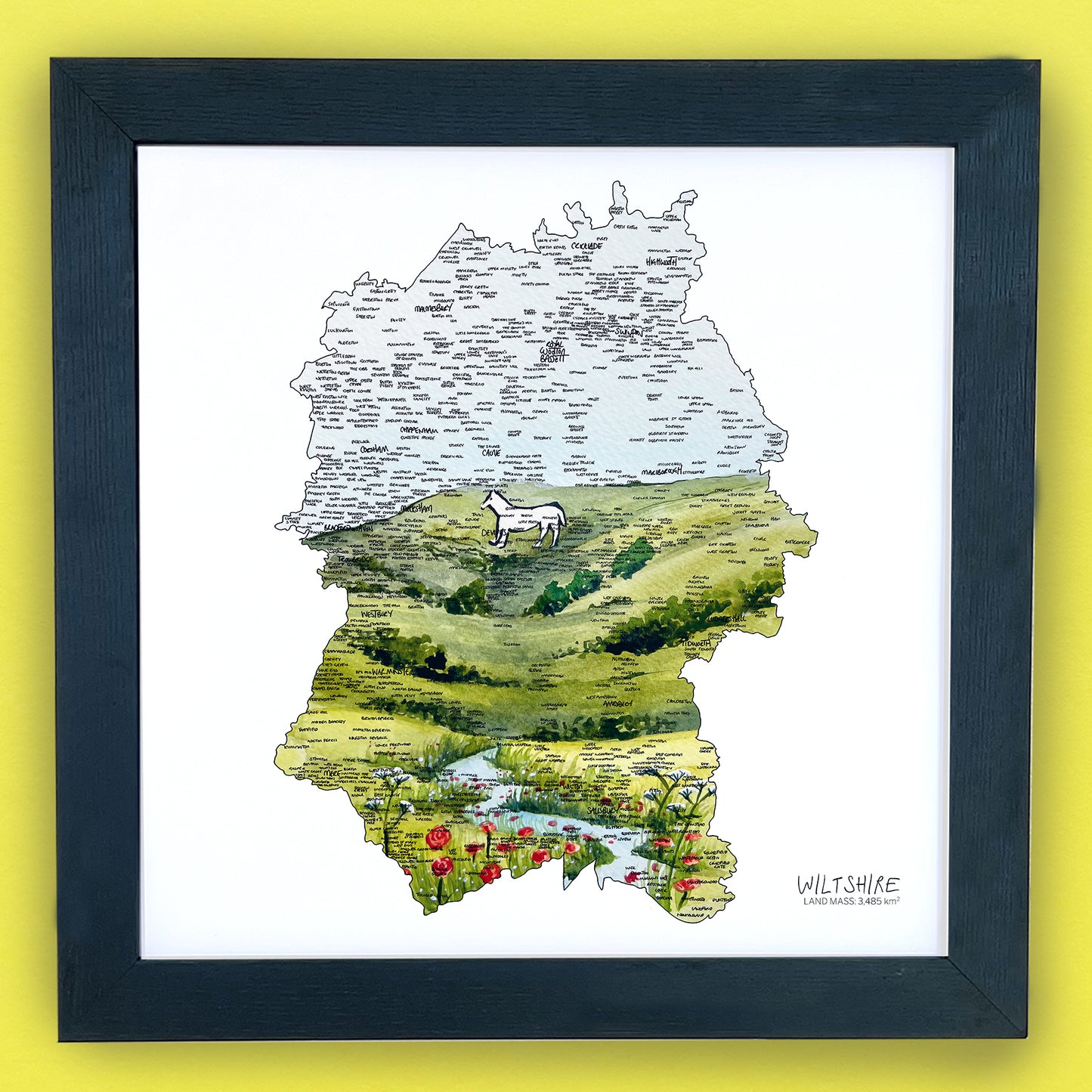 Wiltshire White Horse Print