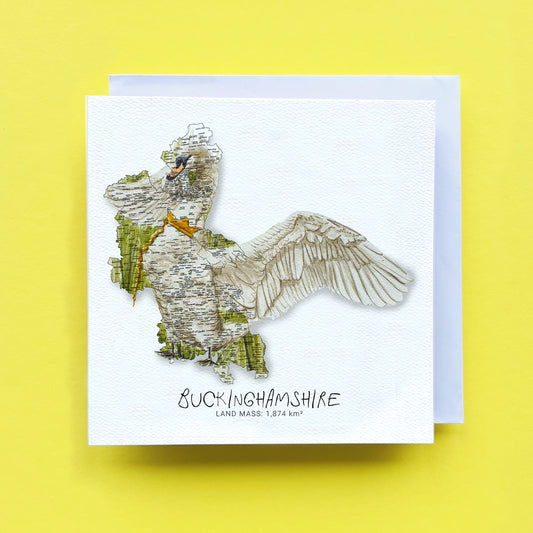 Buckinghamshire Swan Map Card