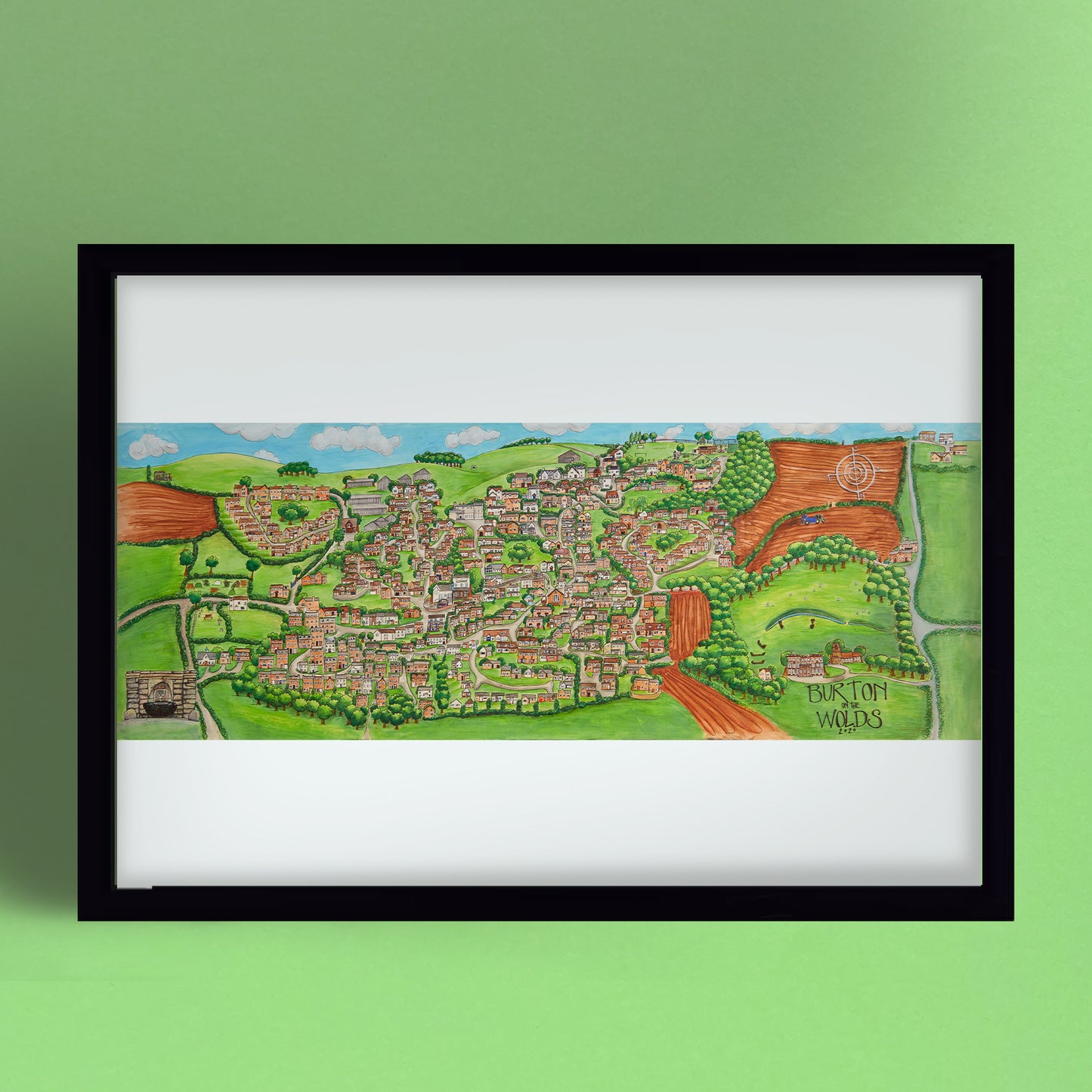 Burton on the Wolds Village Map Print