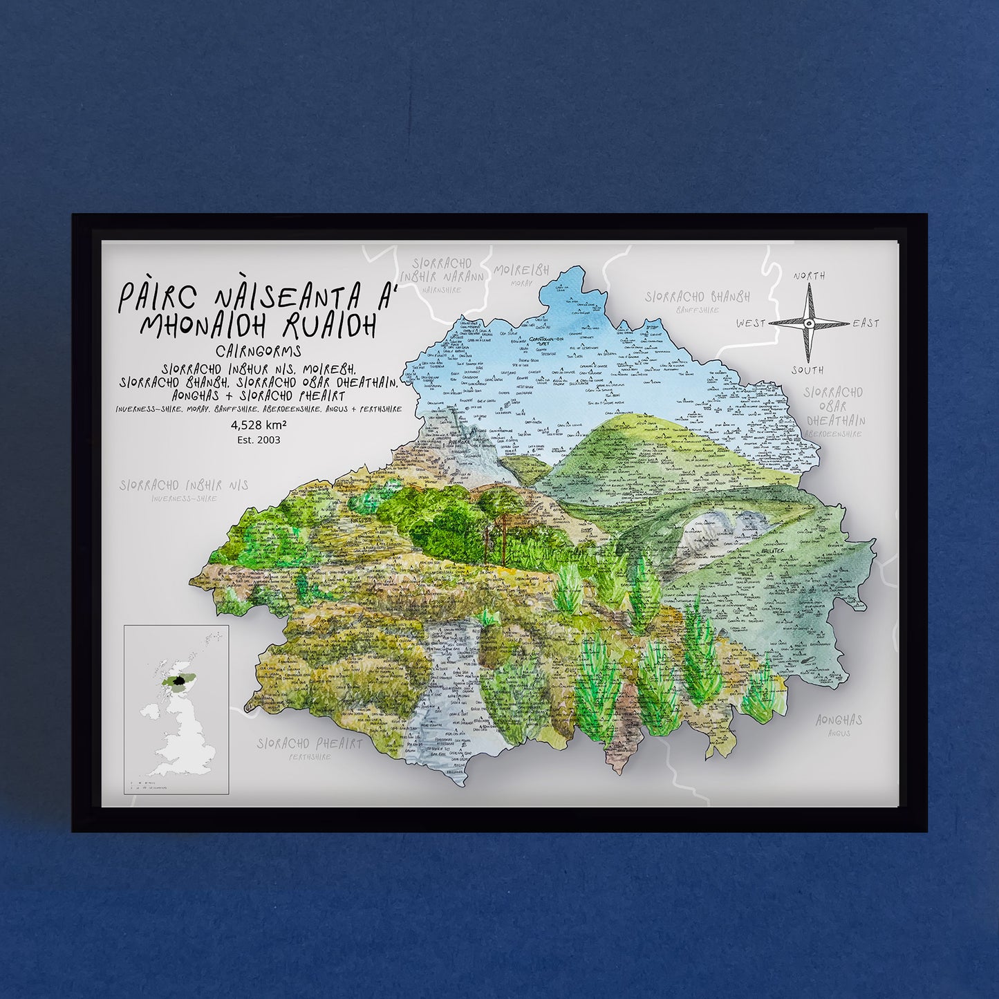 Cairngorms Map Print