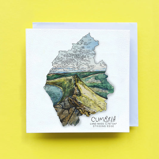 Cumbria Striding Edge Map Card