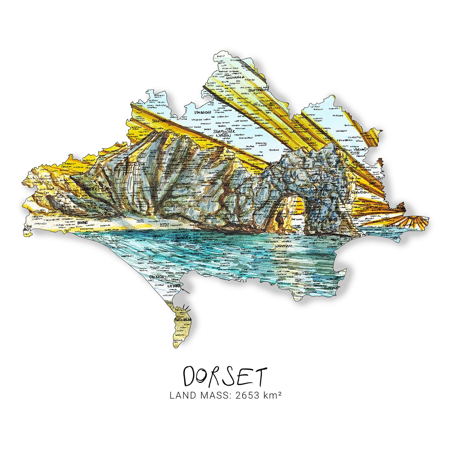 Dorset Durdle Door Map Print