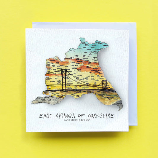 East Ridings of Yorkshire Map Card