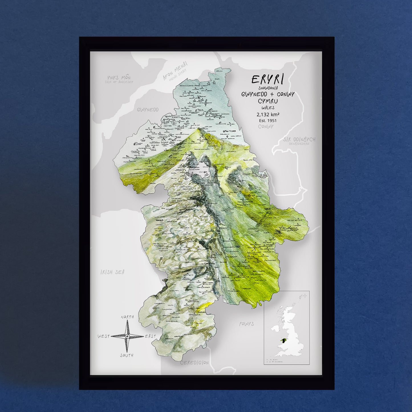 Eryri Map Print