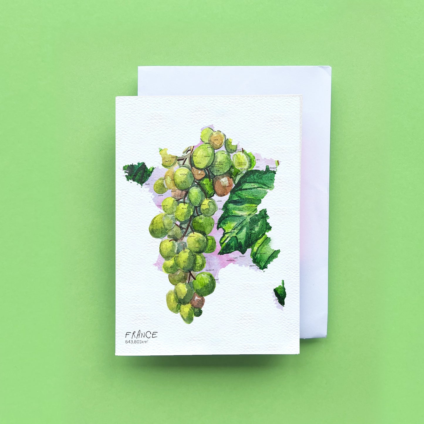 French Grapes Map Card