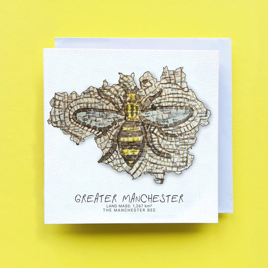 Greater Manchester Bee Map Card