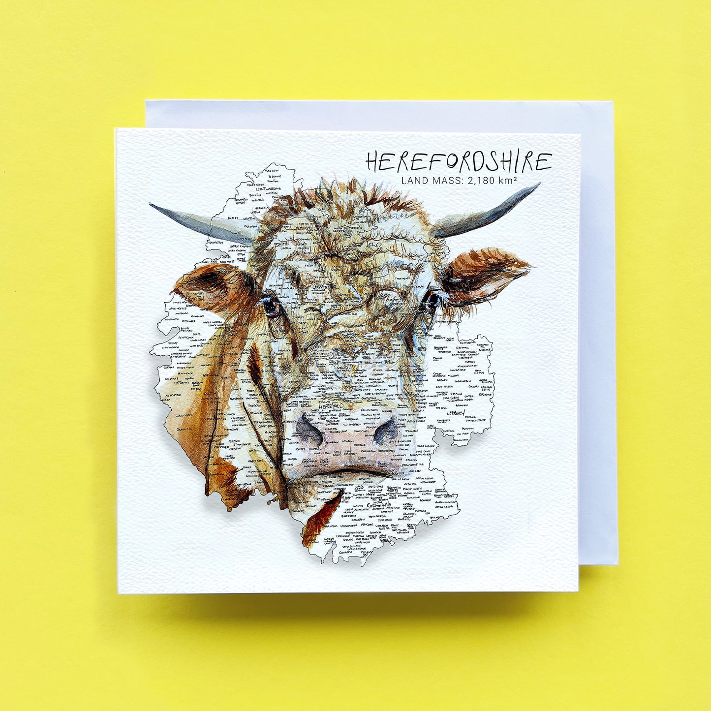 Herefordshire Cow Map Card