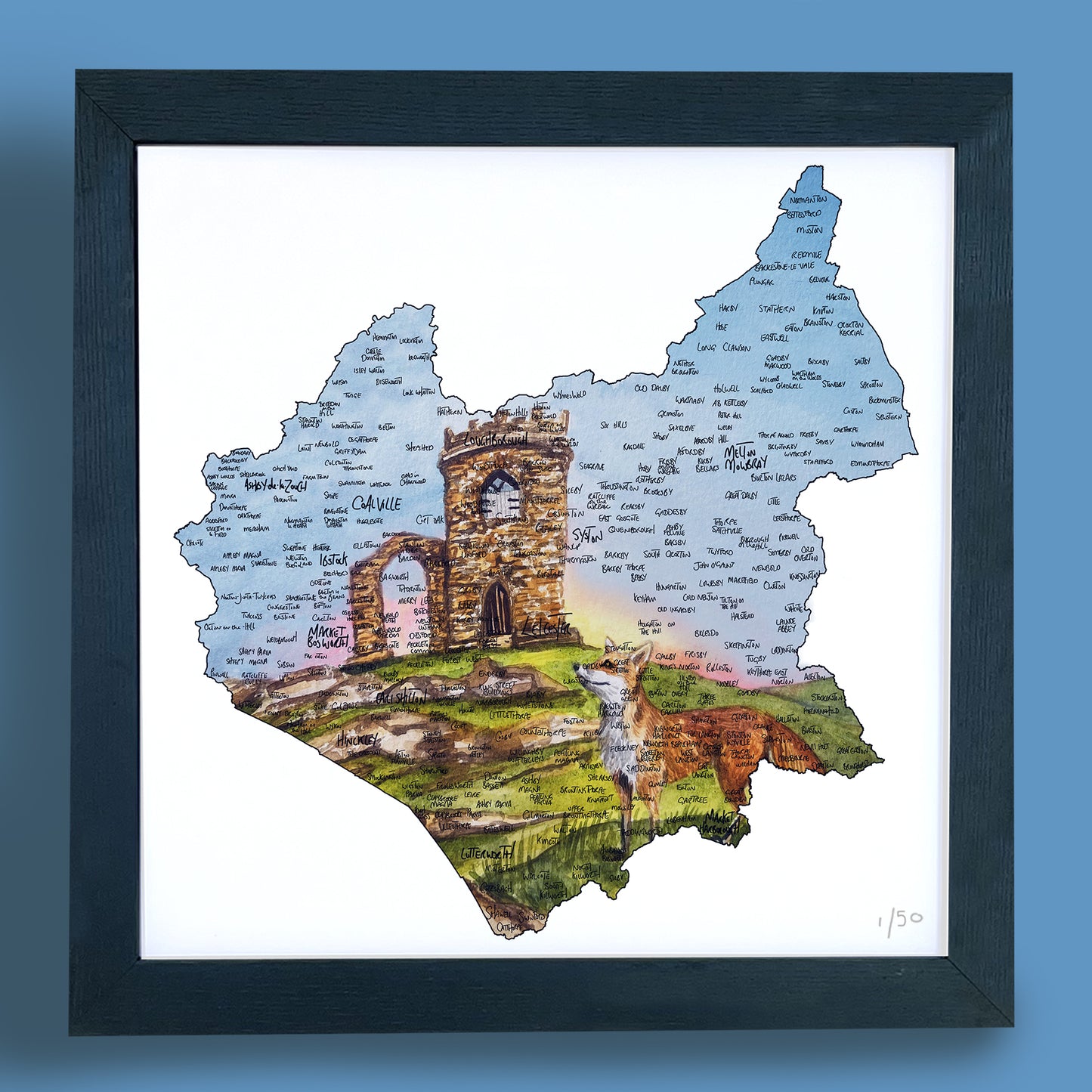 Limited Edition Leicestershire Bradgate Park Map Print