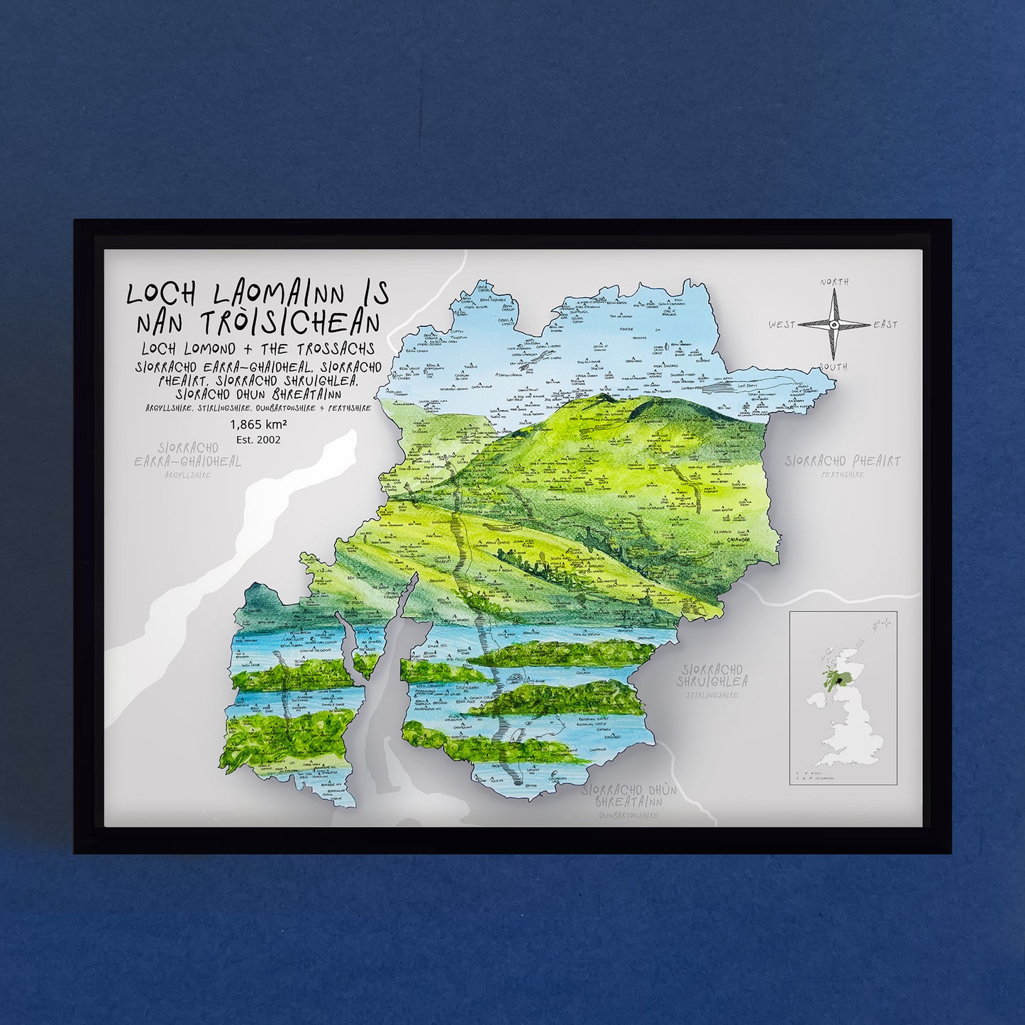 Loch Lomond and the Trossachs Map Print