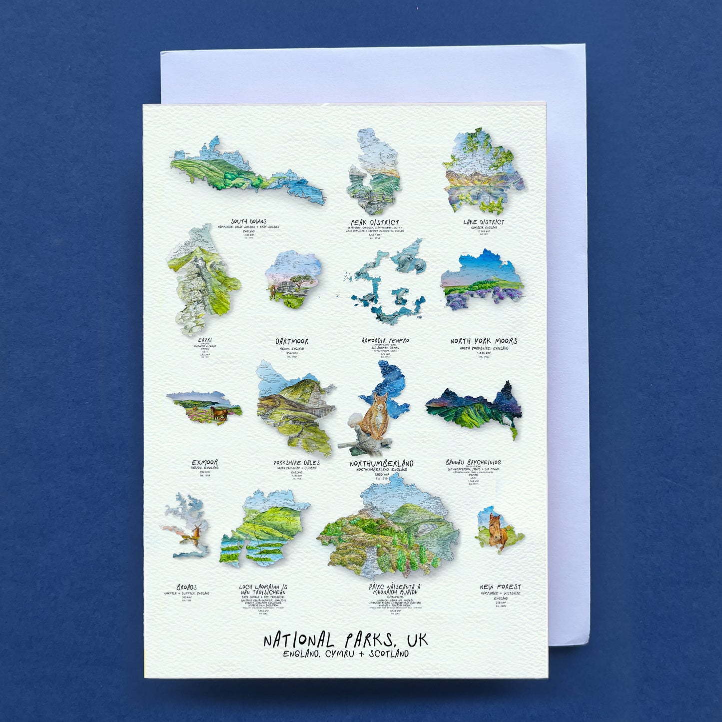 UK National Parks Map Card