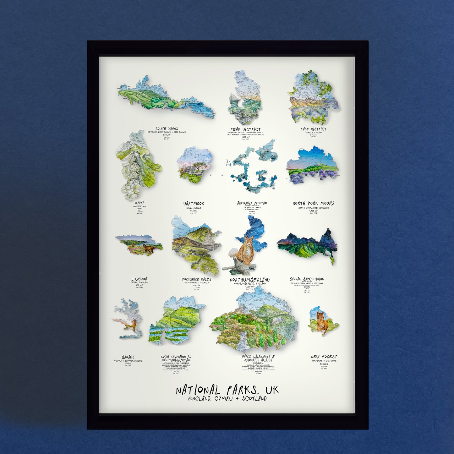 National Park Collection Map Print