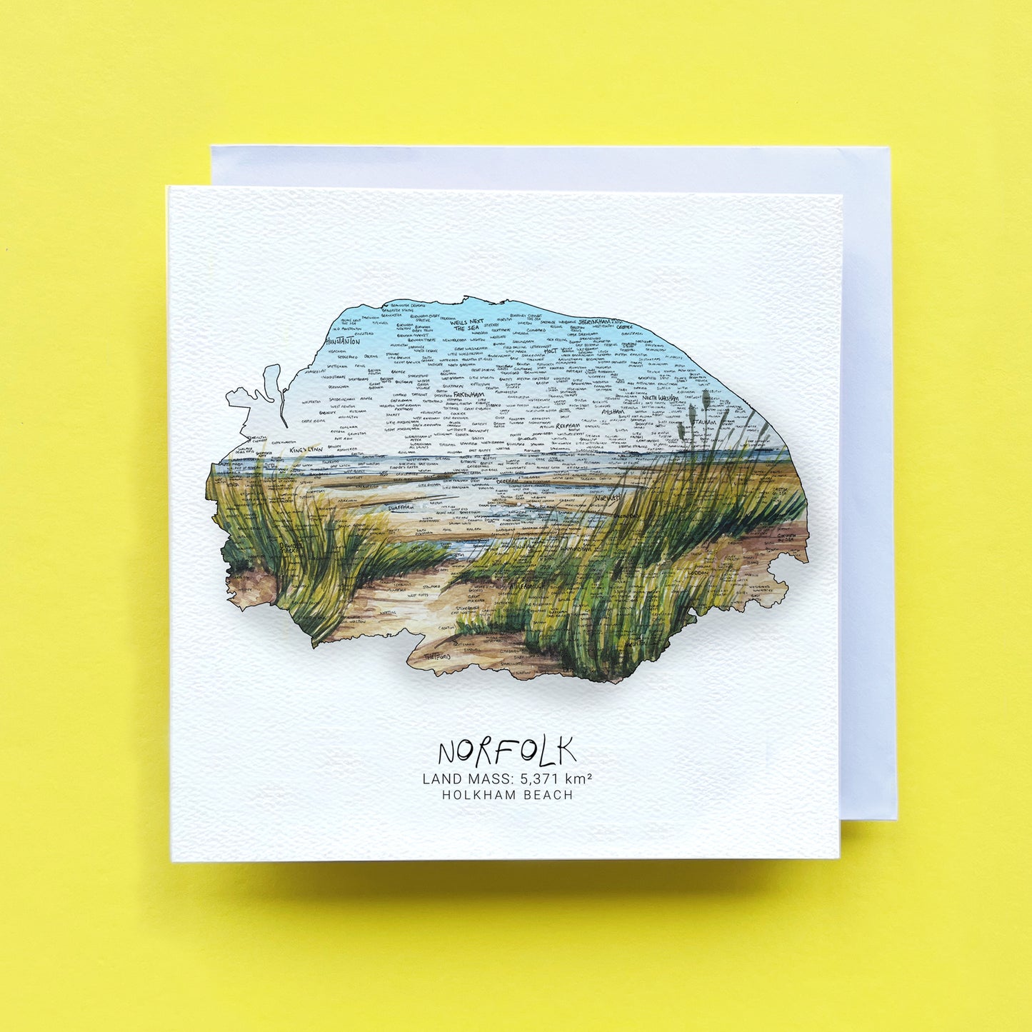 Norfolk Beach Map Card